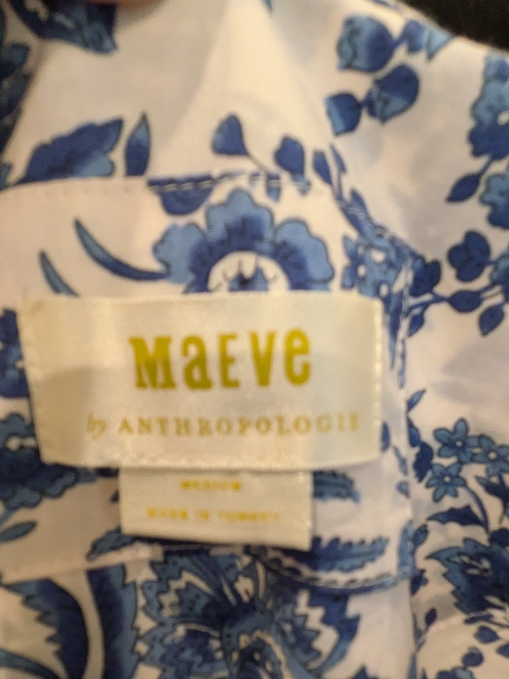 Anthropologie Maeve Somerset Dress In Blue and White Floral, Medium - Picture 4 of 4
